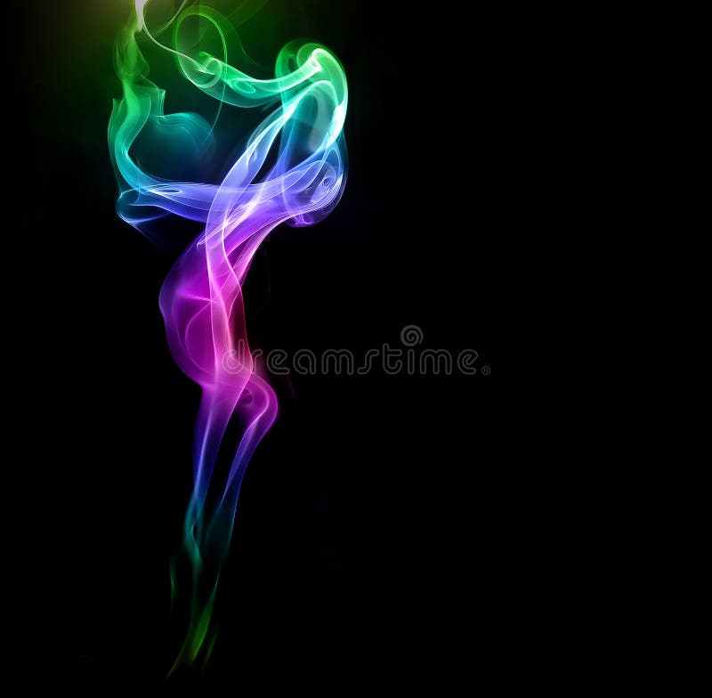 Colorful smoke on black background. Dynamic colour stock images, royalty-free photos and pictures