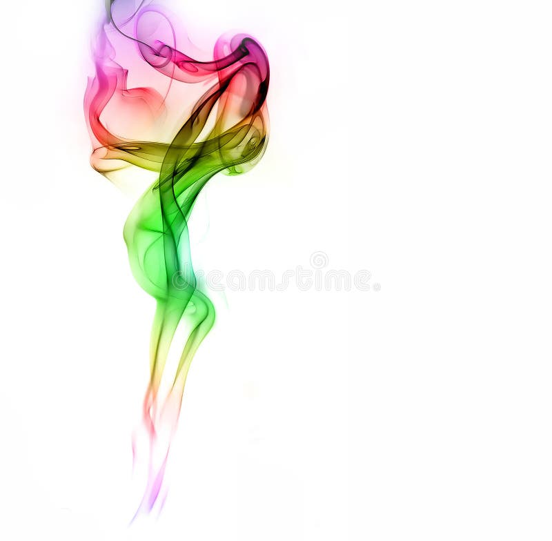 Colorful smoke on white background. Dynamic colour stock images, royalty-free photos and pictures