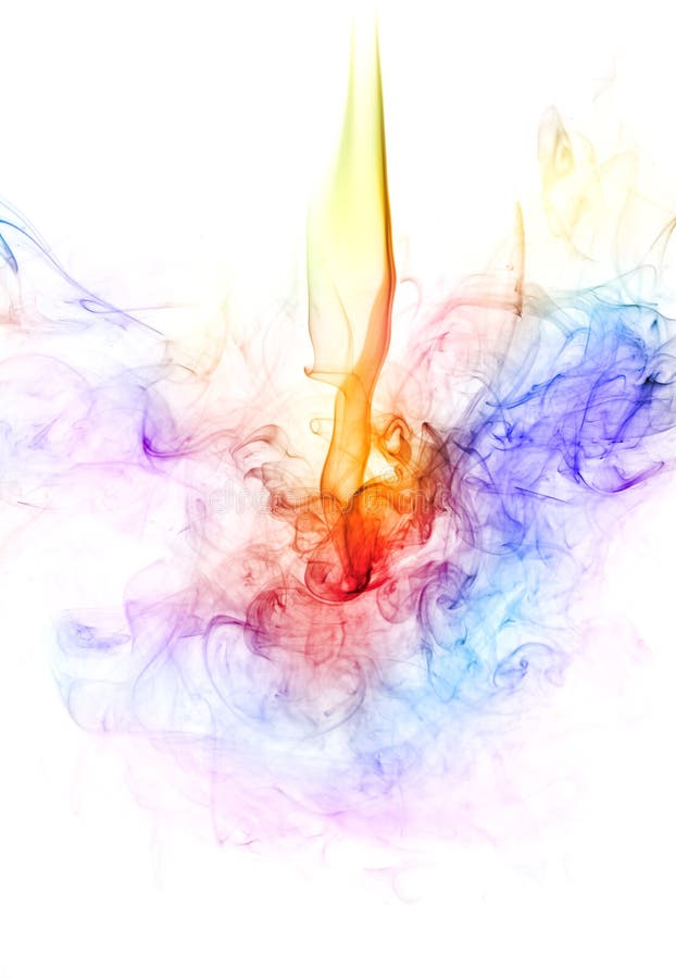 Bright colorful smoke against white. Dynamic colour stock images, royalty-free photos and pictures