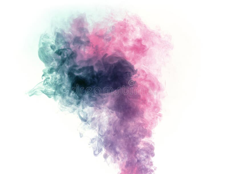 Colorful Smoke on White Background Stock Photo - Image of fire