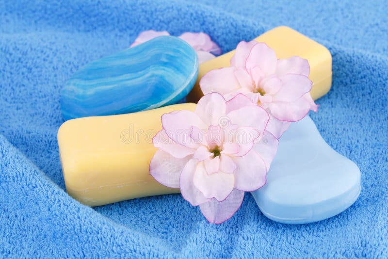 Soaps stock image. Image of flower, color, bathe, close 132089629