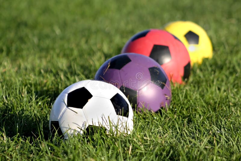 Colorful soccer balls stock image. Image of soccerball 3277379