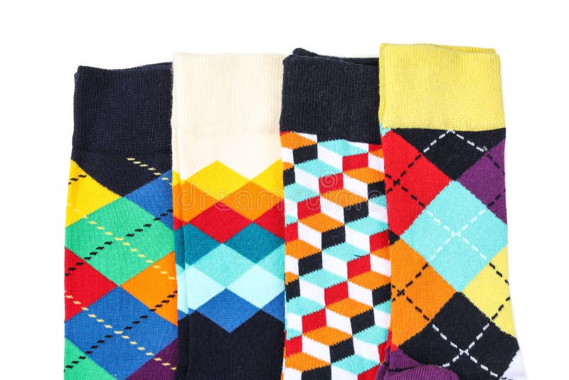 Colorful Socks on White Background Stock Photo - Image of fashion ...
