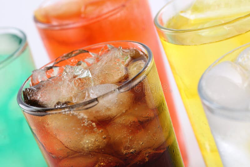 Colorful soda drinks with cola stock image Colorful soda drinks with cola stock image