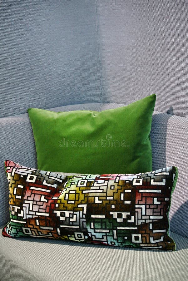 Colorful Sofa with Cushions Stock Photo Image of pile, couch 119495092