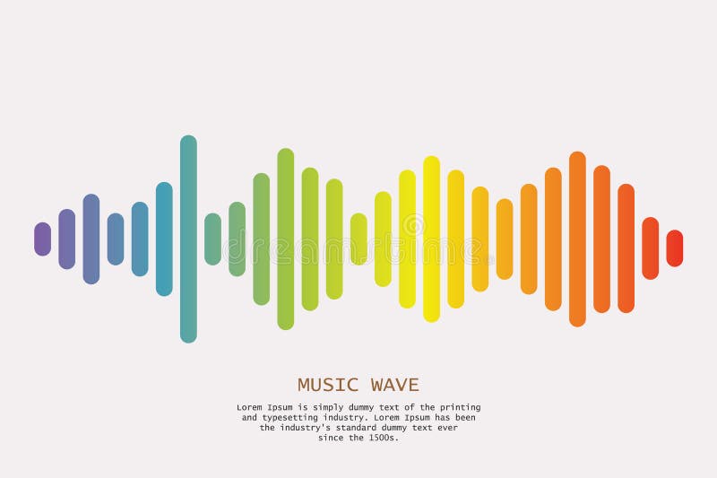 Colorful sound waves background. Isolated design symbol. royalty free illustration
