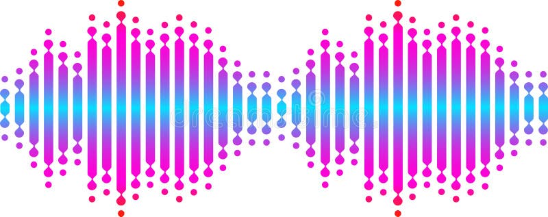 Colorful sound waves are visualized with a vibrant gradient, creating an abstract representation of audio signals, music royalty free illustration