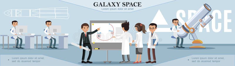 Colorful Space Exploration Template vector illustration