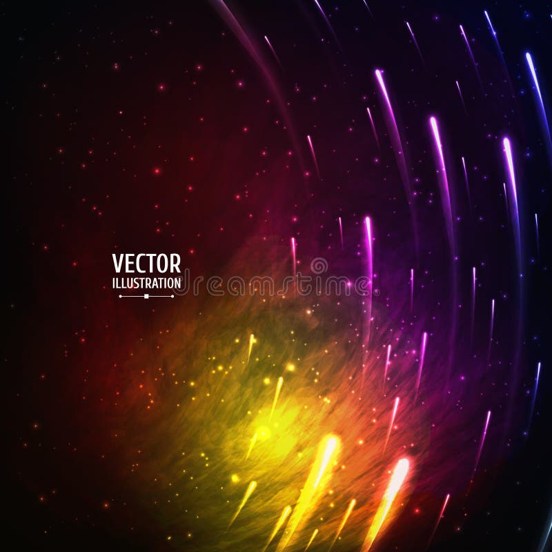 Colorful Space Galaxy Background with Light stock illustration