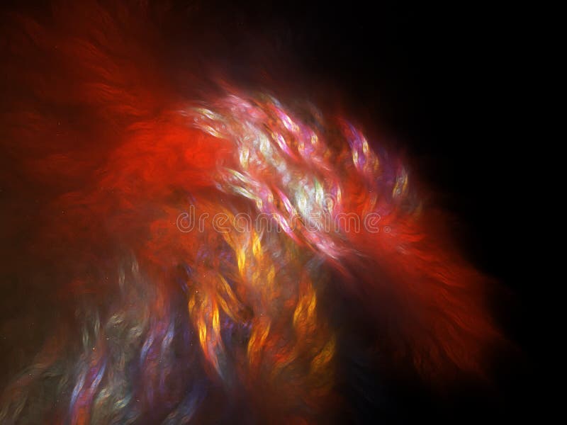 Colorful space nebula dragon stock illustration