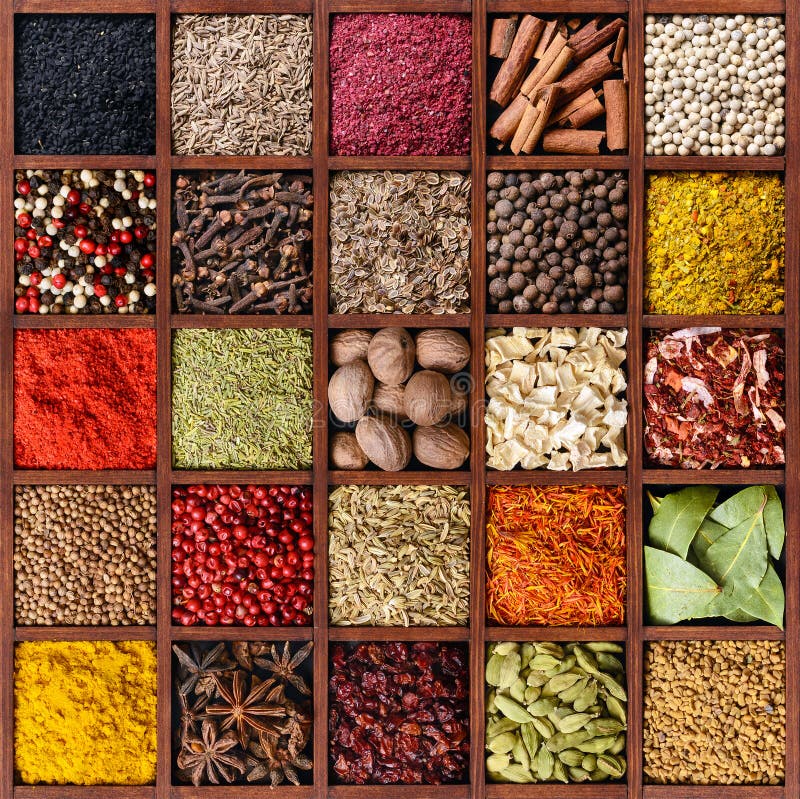 Colorful spice background.