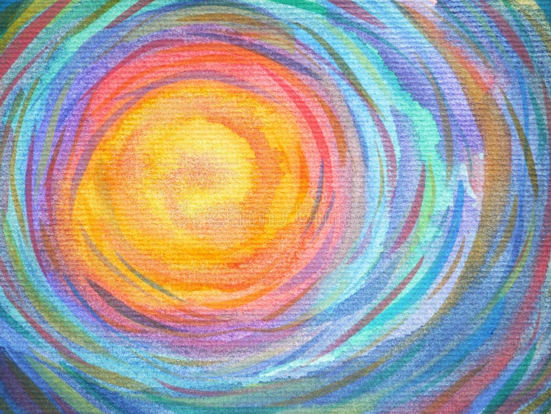 Colorful spiral sun power background watercolor painting vector illustration Colorful spiral sun power background watercolor painting vector illustration
