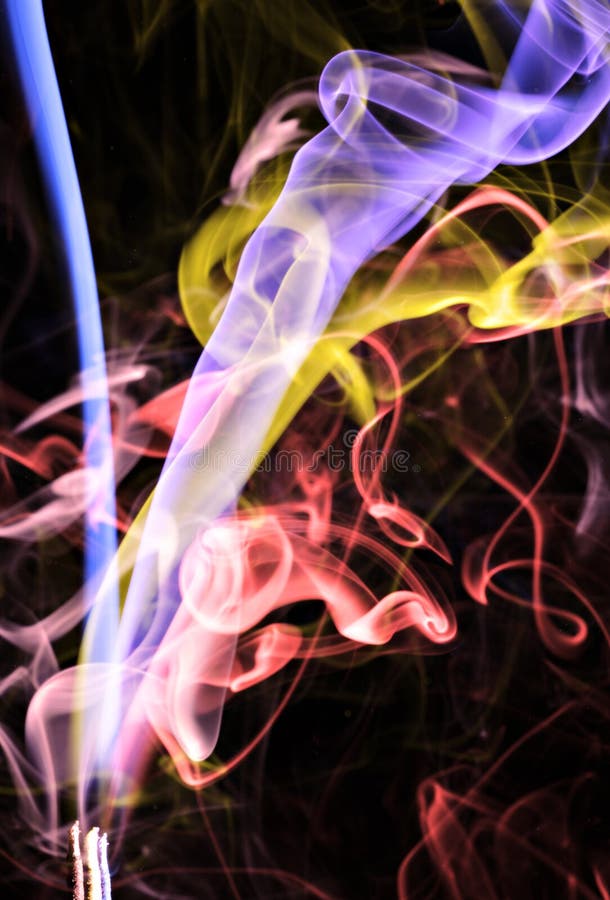 Colorful Spirls Of Incense Smoke Stock Photo Image of artistic, blur