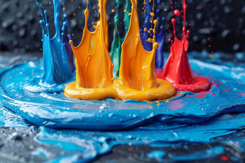 Colorful Splash of Oil Paint , Splash of Rainbow Color Paint Stock ...