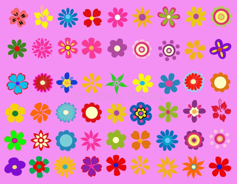 Colorful Spring Flowers Vector Stock Vector - Illustration of flowers ...