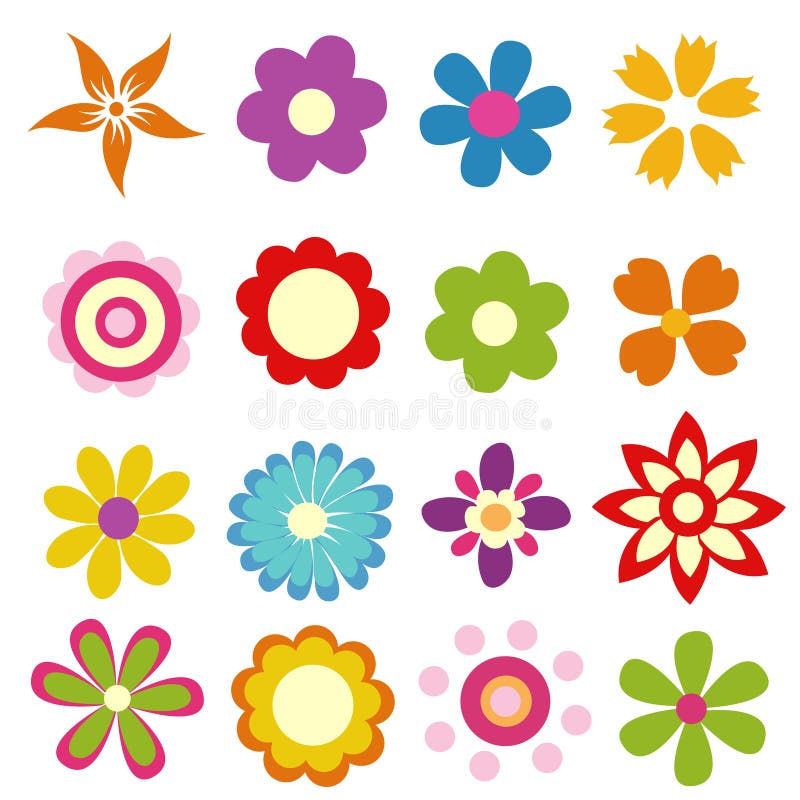 Colorful spring flowers vector illustration