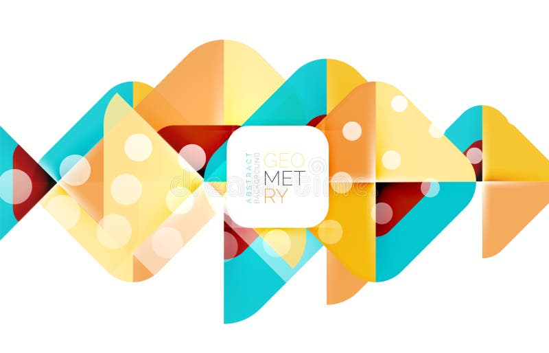 Colorful squares, geometric elements stock illustration