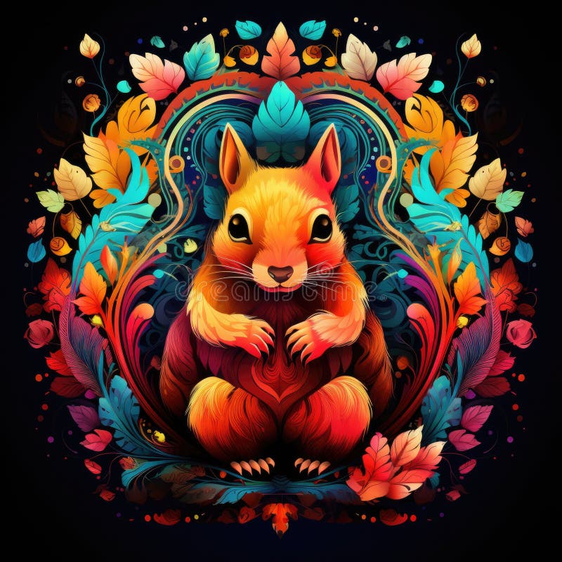 girlwiththefoxtattoo:squirrel-squirrel-red-squirrel -neo-neo-trad-illustrative
