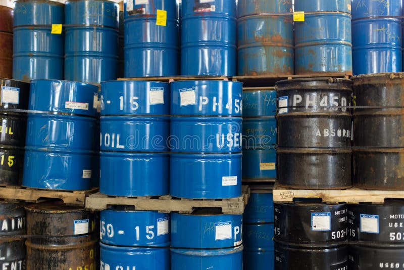 Colorful Stacked Steel Barrels Stock Photo Image of chemical, metal