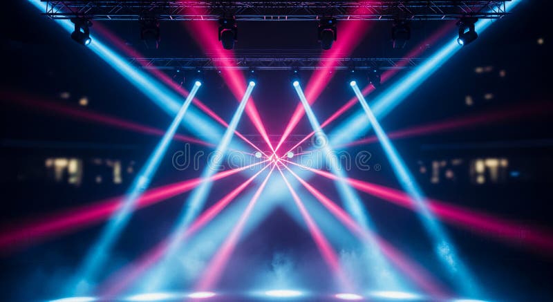 Colorful Stage Light Beams Concert Abstract Background stock photos