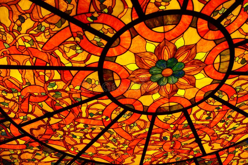 Colorful Stained Glass Ceiling Stock Image - Image of fall, pretty: 11551409