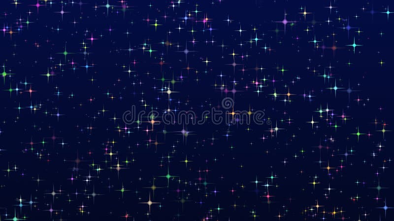 Colorful stars sparkling on blue background