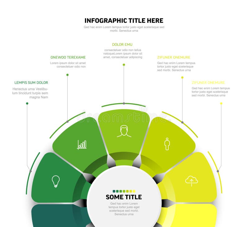 Colorful 6-Step Infographic Template Design with Data Visualization stock illustration