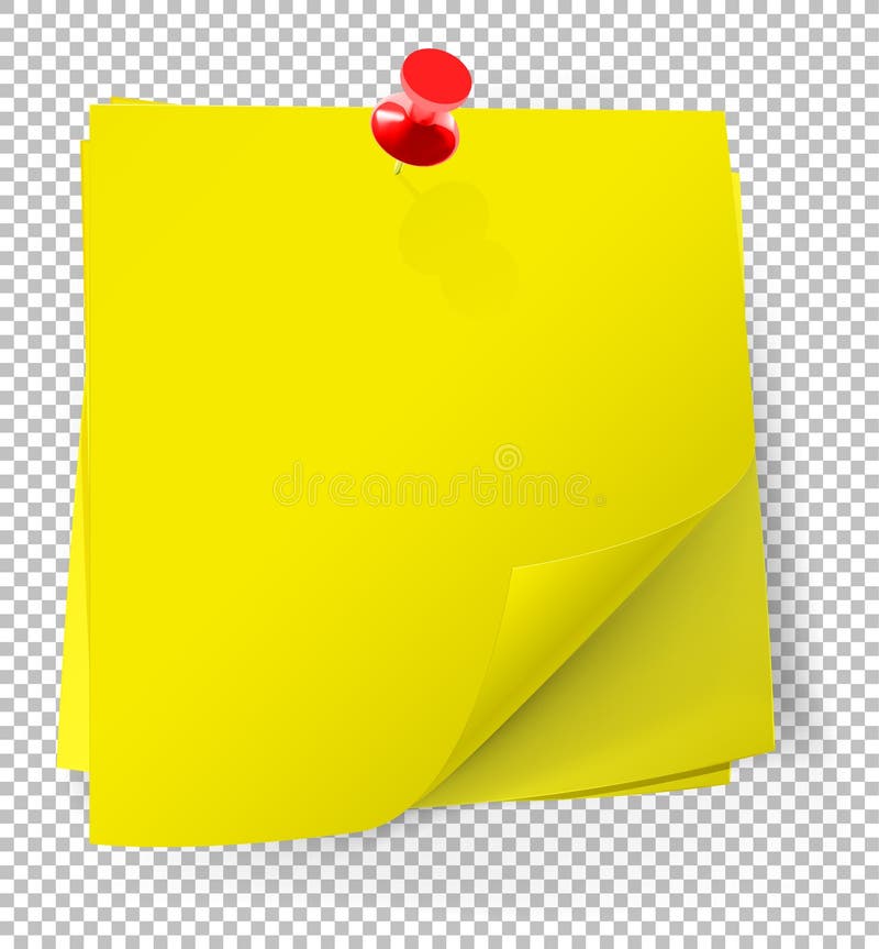 Colorful Sticky Notes Attached With Red Pin On Transparent Stock