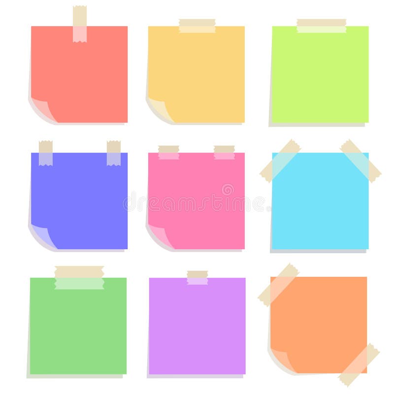 Colorful Sticky Notes Icon Set Stock Vector - Illustration of ...