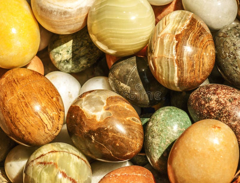 Colorful stone eggs