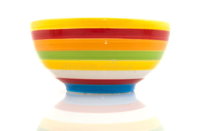 Colorful striped bowl stock photo