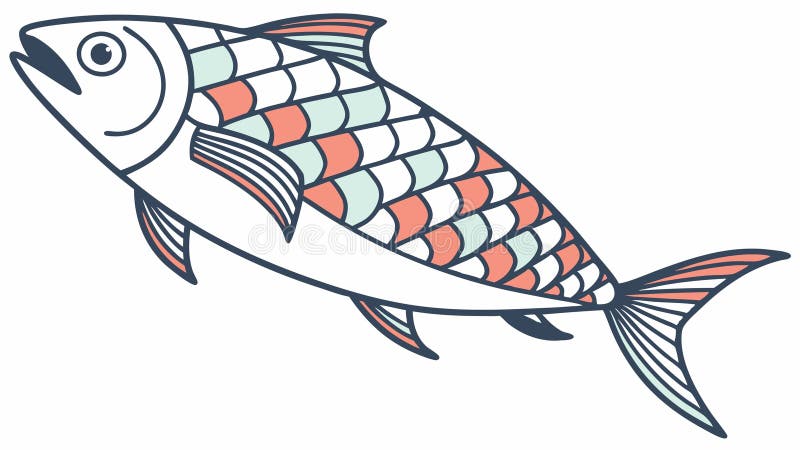 Colorful Striped Fish, Vibrant Marine Life, vector design Generative AI stock illustration
