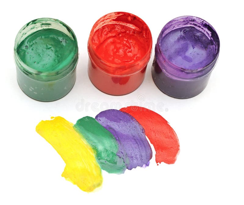 Colorful stroke with opened paint buckets