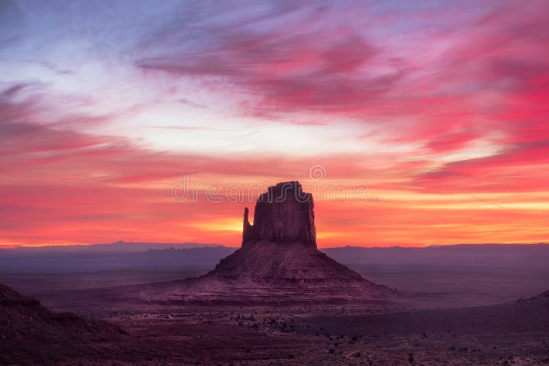 Colorful sunrise landscape view at Monument valley national park