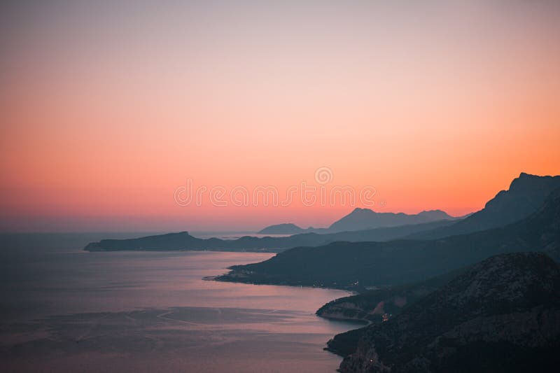 Colorful sunset in the mountains royalty free stock photos Colorful sunset in the mountains royalty free stock photos