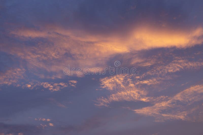 Colorful Sunset Sky Vivid Clouds stock photo