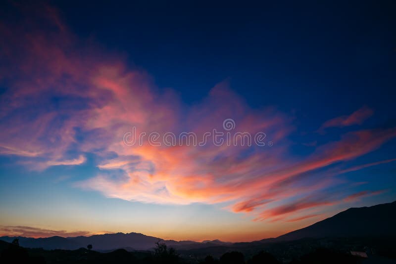 Colorful Sunset, Sunrise over Mountains Background. Blue, Red, stock images Colorful Sunset, Sunrise over Mountains Background. Blue, Red, stock images