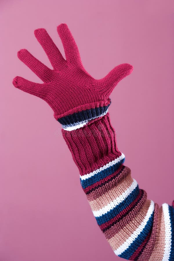 Colorful sweater and glove