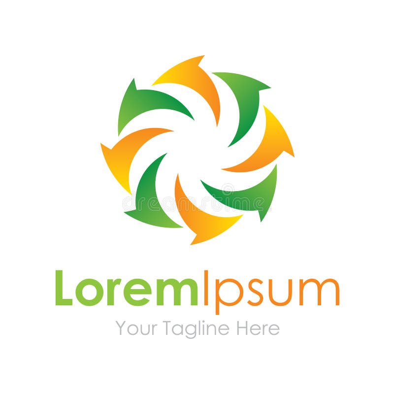 Colorful swirl circle loop concept elements icon logo royalty free illustration