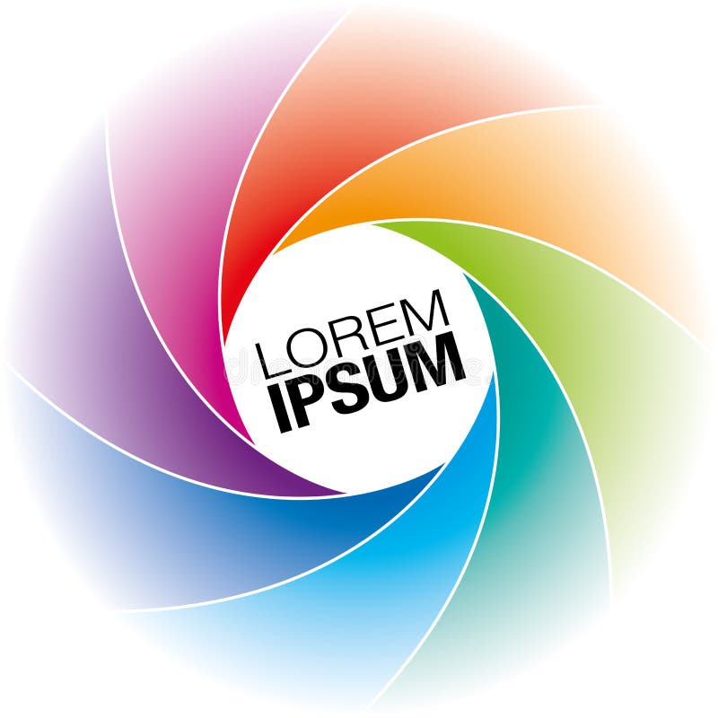 Colorful swirl with Octagon Diaphragm Blades. vector illustration