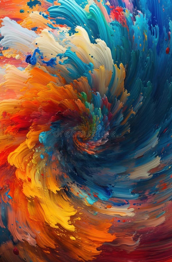 A colorful swirl of paint stock illustration