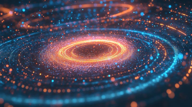 Tiparele colorate ale luminii rotative creează o reprezentare abstractă a unei galaxii stock photography