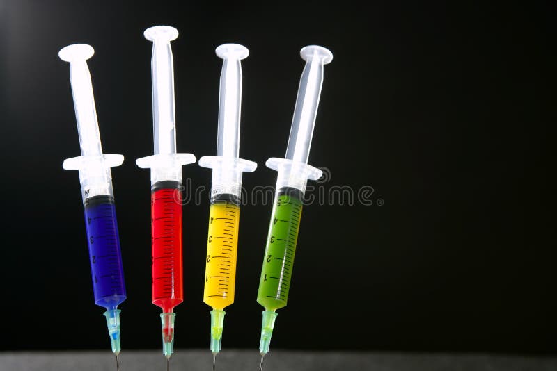 Colorful syringes set, health, medicine, vaccine