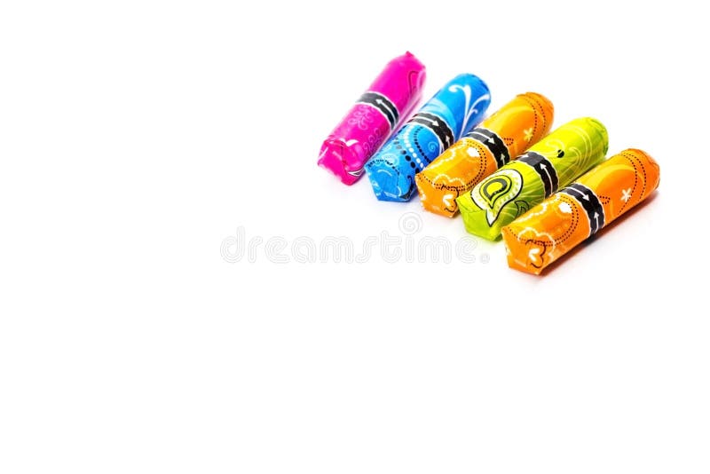 Colored Tampons. Photo - Image of cycle: