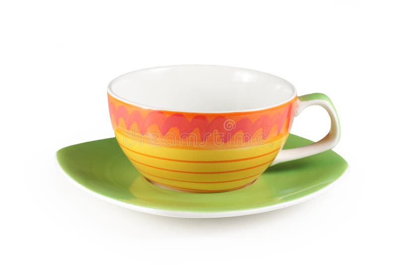 Colorful tea cup stock photo. Image of hand, green, orange - 13318844