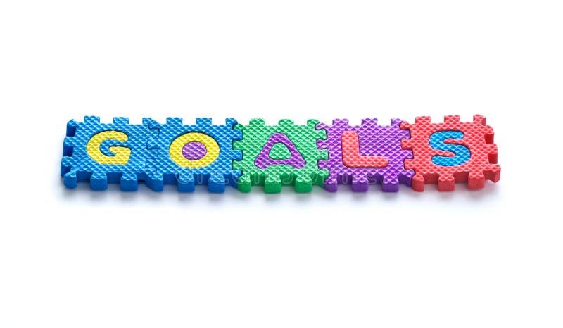 Colorful text goals, text business concept jigsaw puzzle stock images Colorful text goals, text business concept jigsaw puzzle stock images