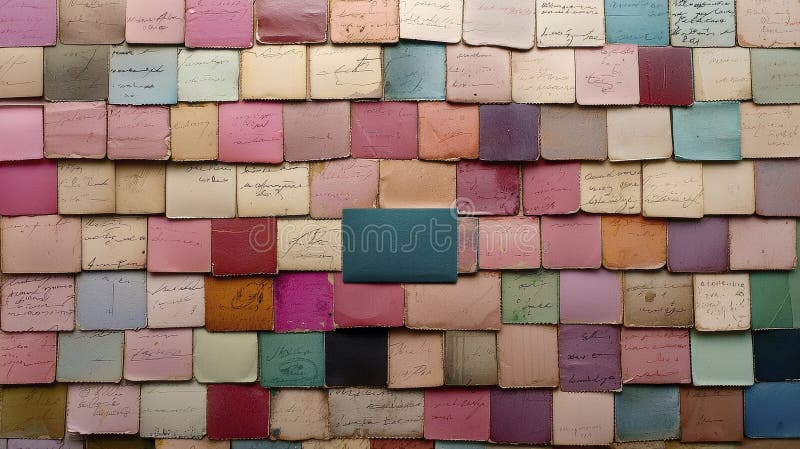 Colorful Textured Square Mosaic Background stock illustration