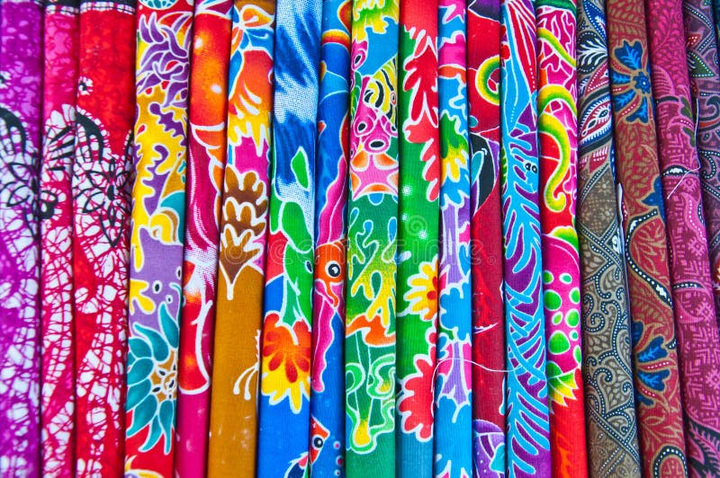 A Colorful of Thai Silk Fabric Stock Image Image of horizontal, cloth