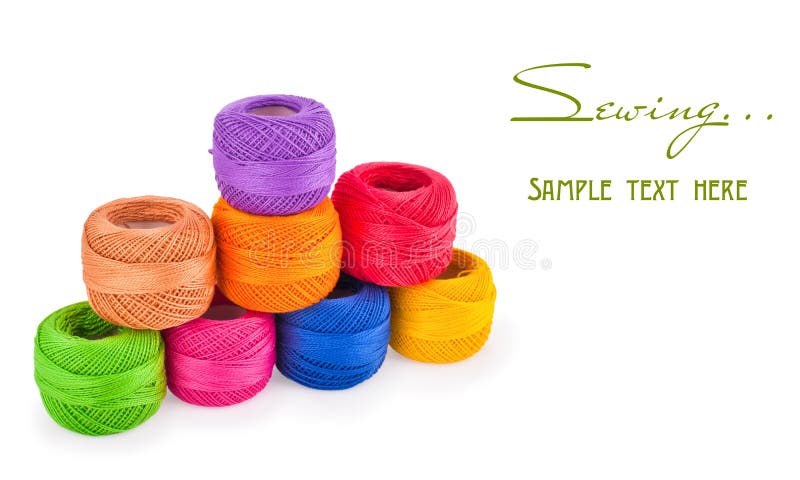 Colorful thread balls royalty free stock photography