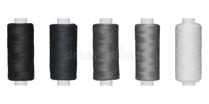 Colorful Thread Mesh in black, grey and white on White Background stock images